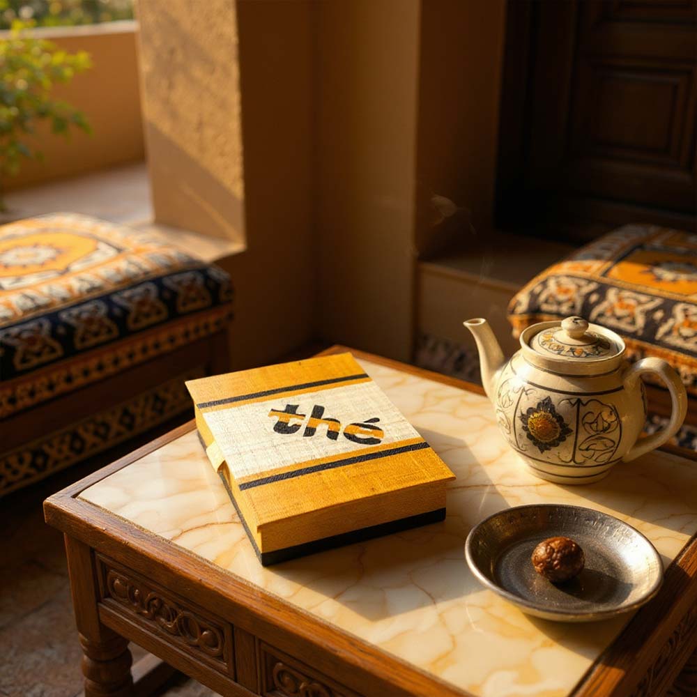 Boite à thé en raphia et bambou artisanal de Madagascar | Miel