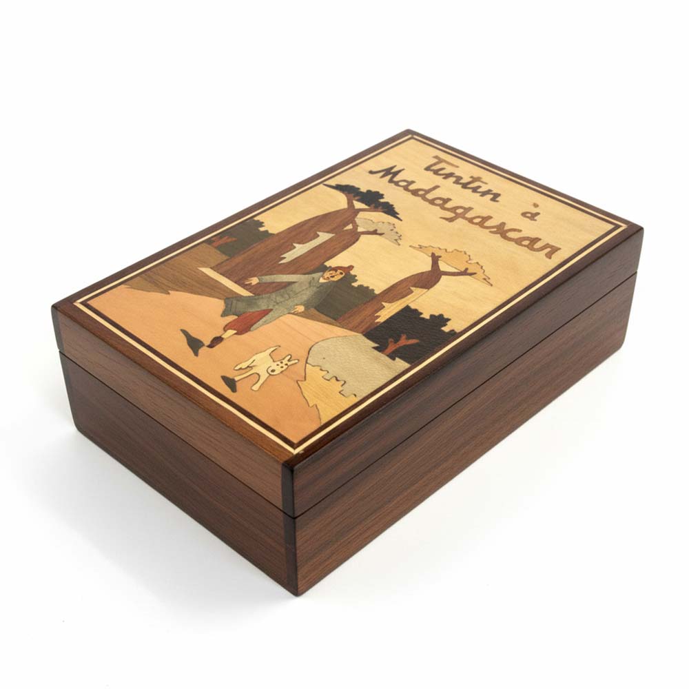 Boite de rangement en bois Tintin à Madagascar | En balade