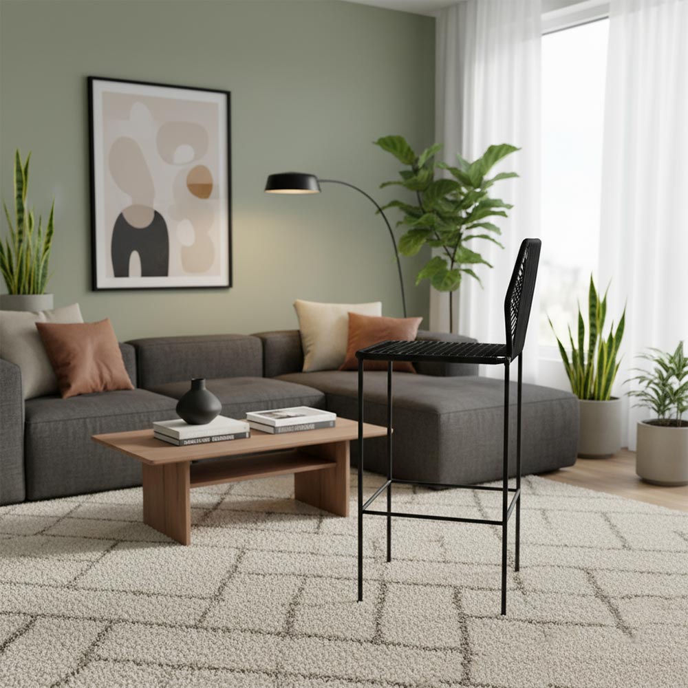 Chaise de bar design en nylon Noir | Collection Sambava