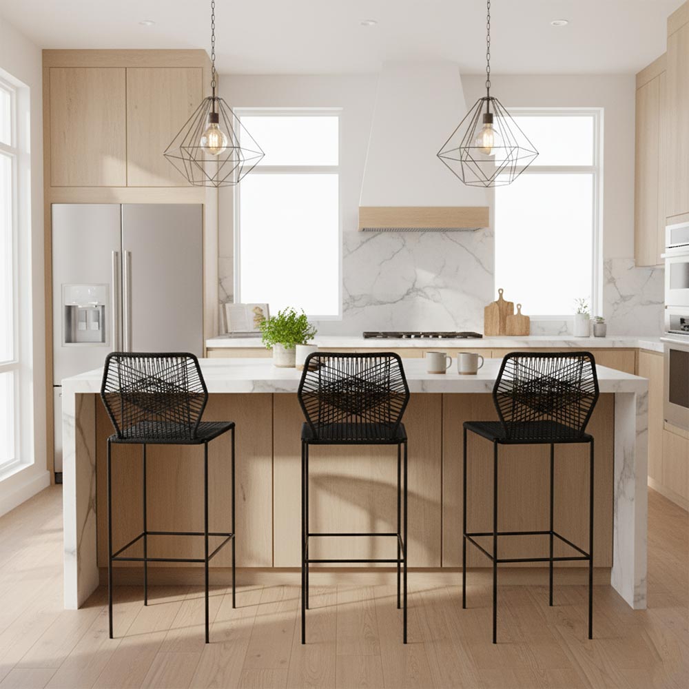 Chaise de bar design en nylon Noir | Collection Sambava