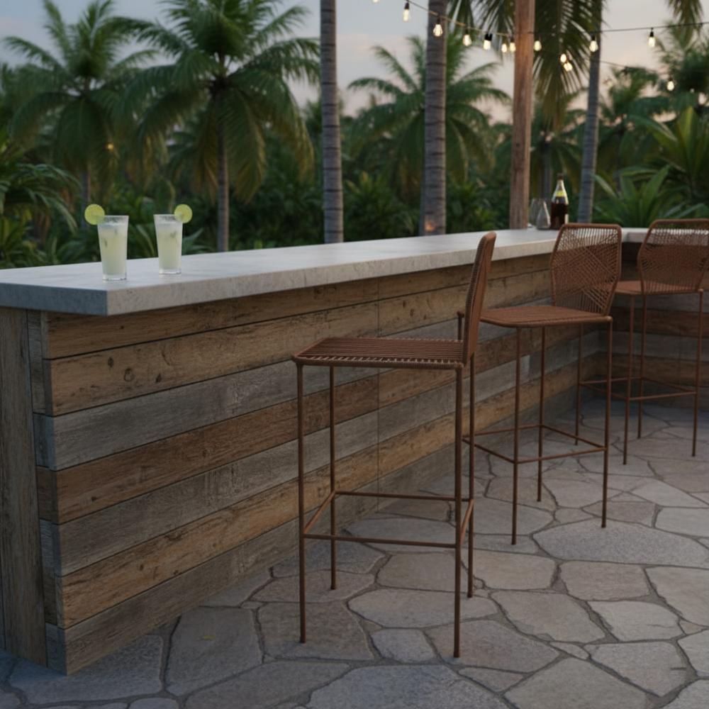 Chaise de bar design en nylon Cannelle | Collection Sambava