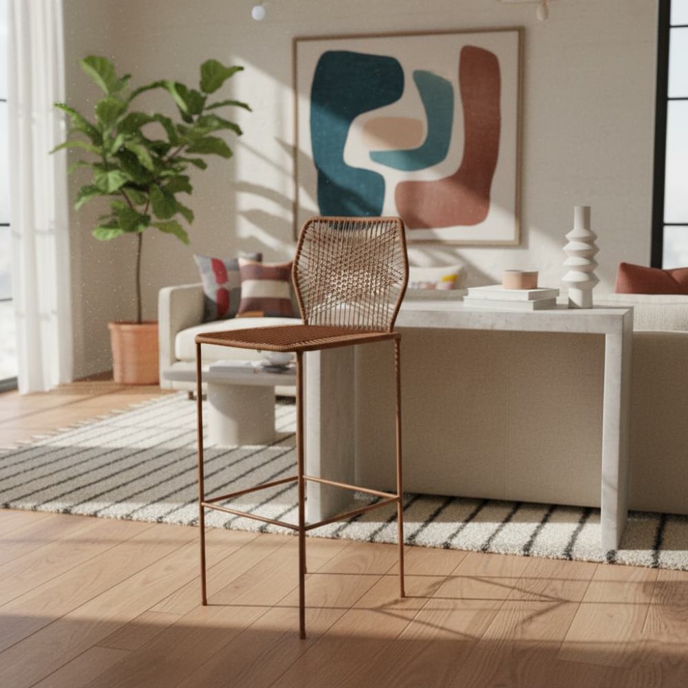 Chaise de bar design en nylon Cannelle | Collection Sambava