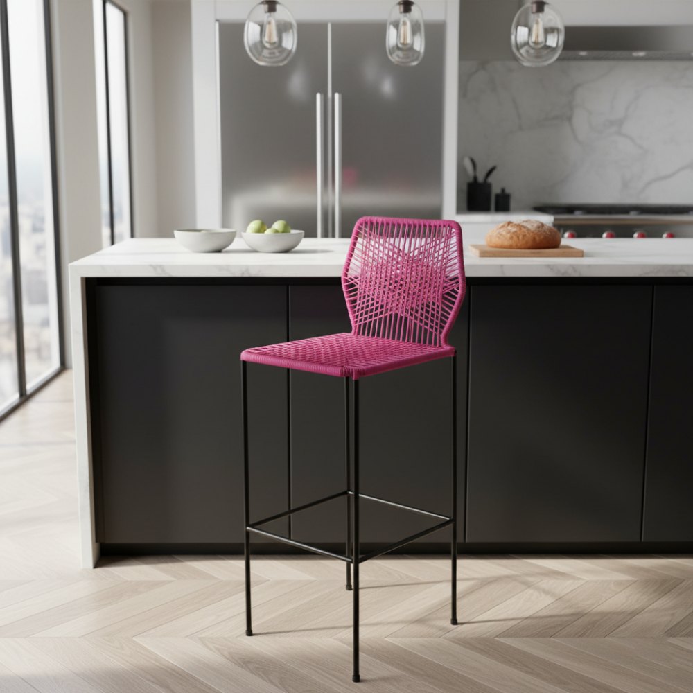 Chaise de bar design en nylon Fuchsia | Collection Sambava