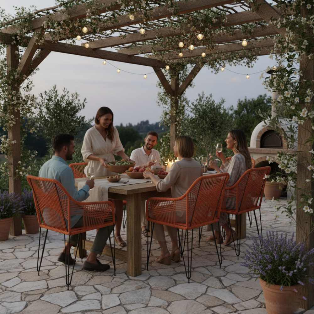 Chaise de salon bohème Orange | Collection SAMBAVA