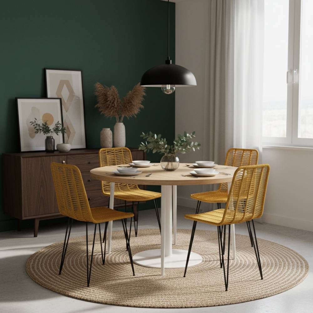 Chaise de salle à manger tressée Miel | Collection AMBOSITRA