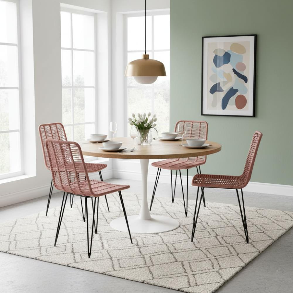 Chaise de salle à manger tressée Rose | Collection AMBOSITRA