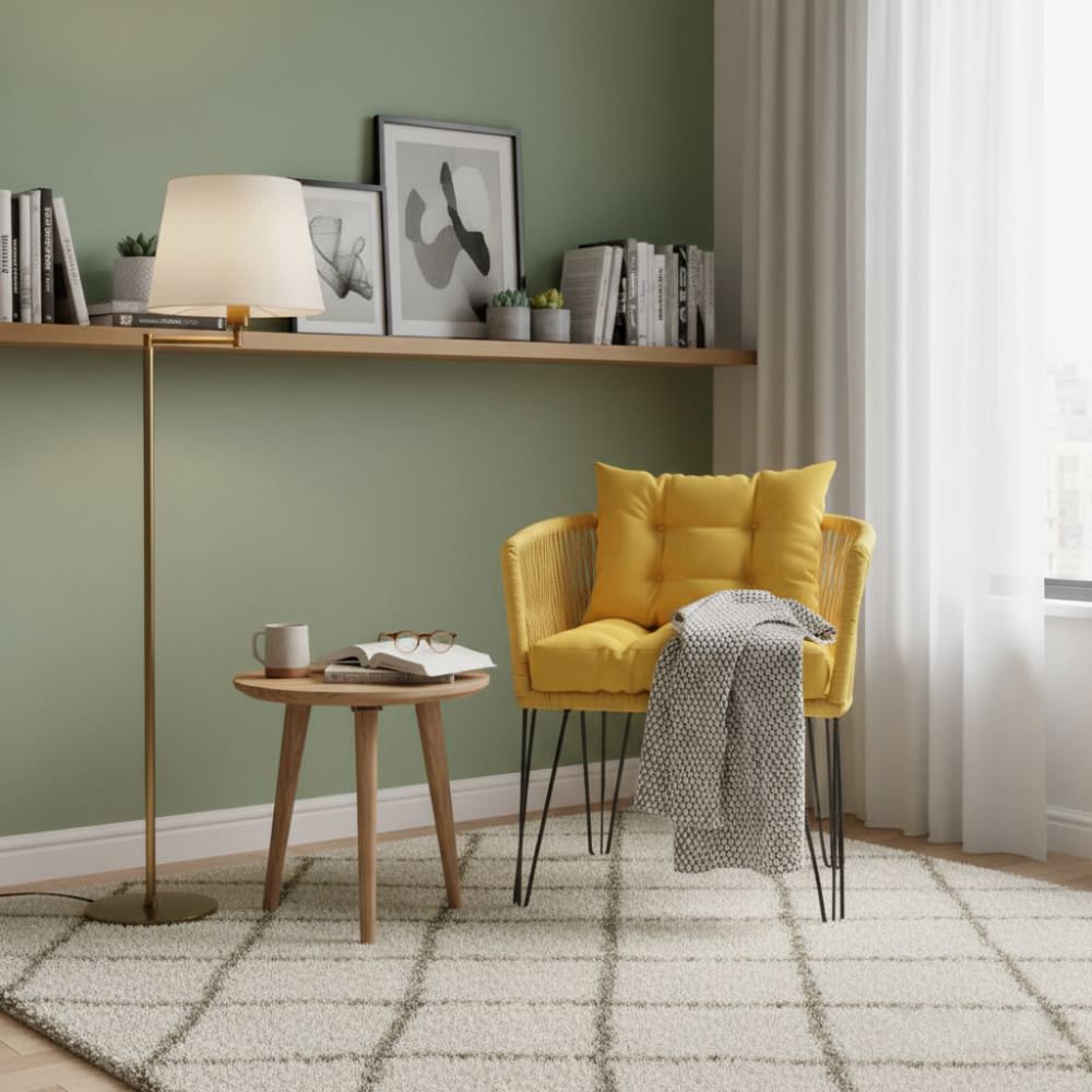 Chaise en corde tressée bohème Jaune | Collection MAJUNGA