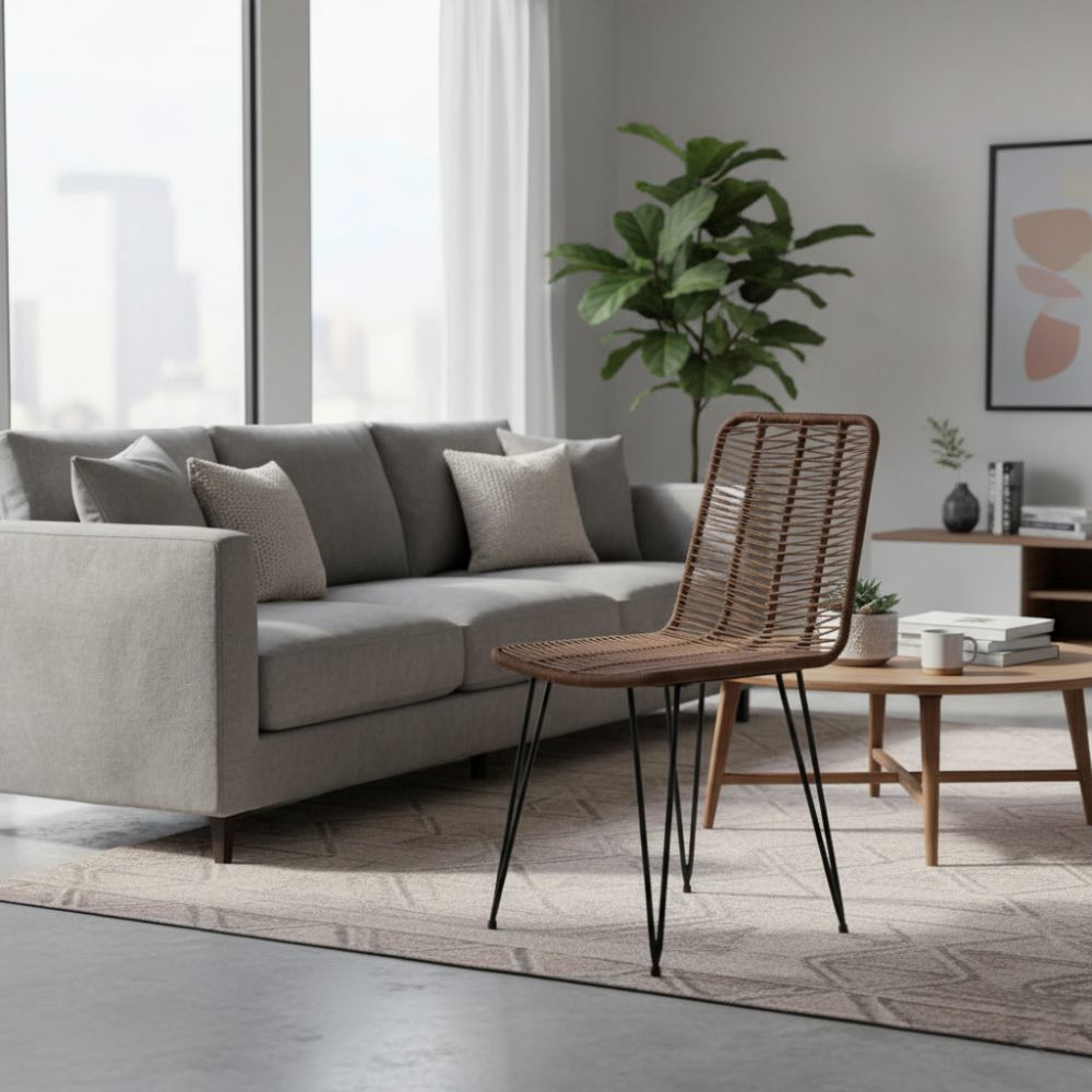 Chaise de salle à manger tressée Chocolat | Collection AMBOSITRA