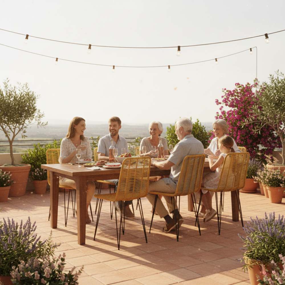 Chaise de salle à manger tressée Miel | Collection AMBOSITRA