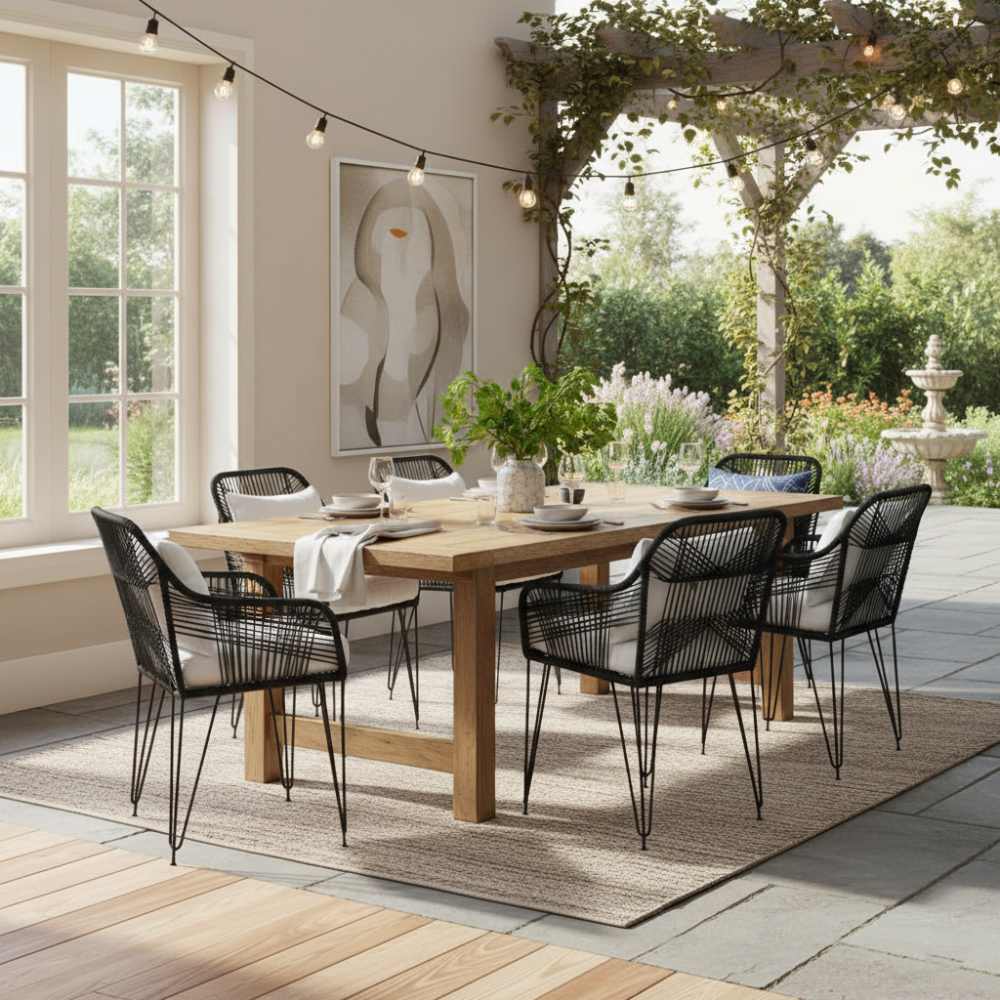 Chaise de salon bohème Noir | Collection SAMBAVA