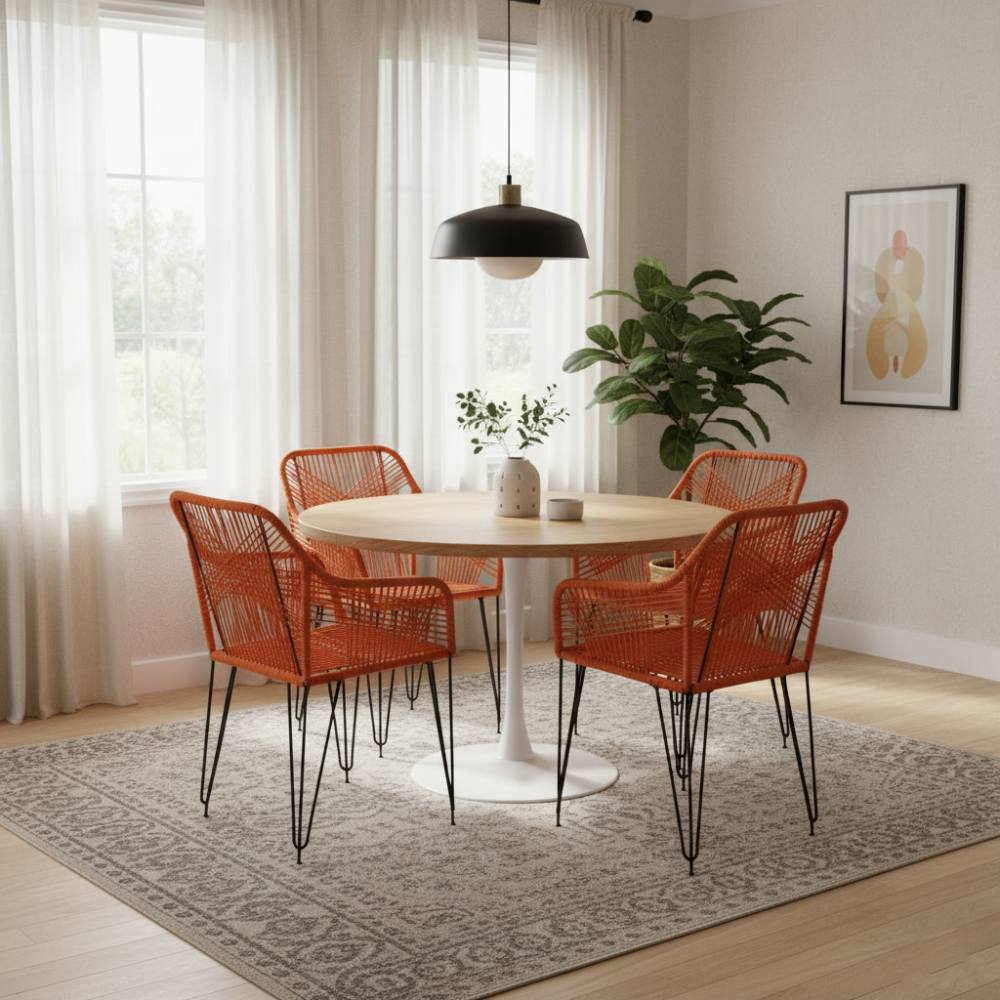 Chaise de salon bohème Orange | Collection SAMBAVA