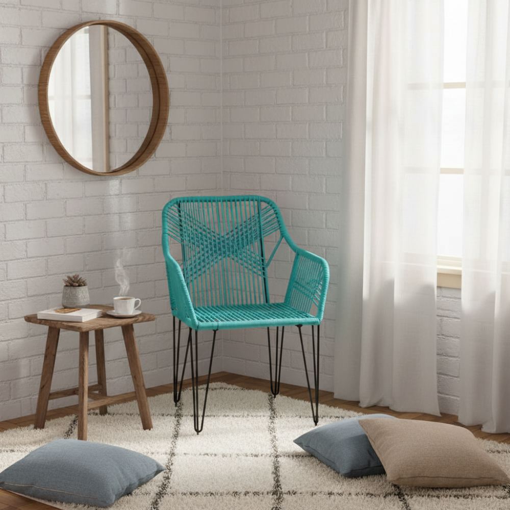 Chaise de salon bohème Turquoise | Collection SAMBAVA