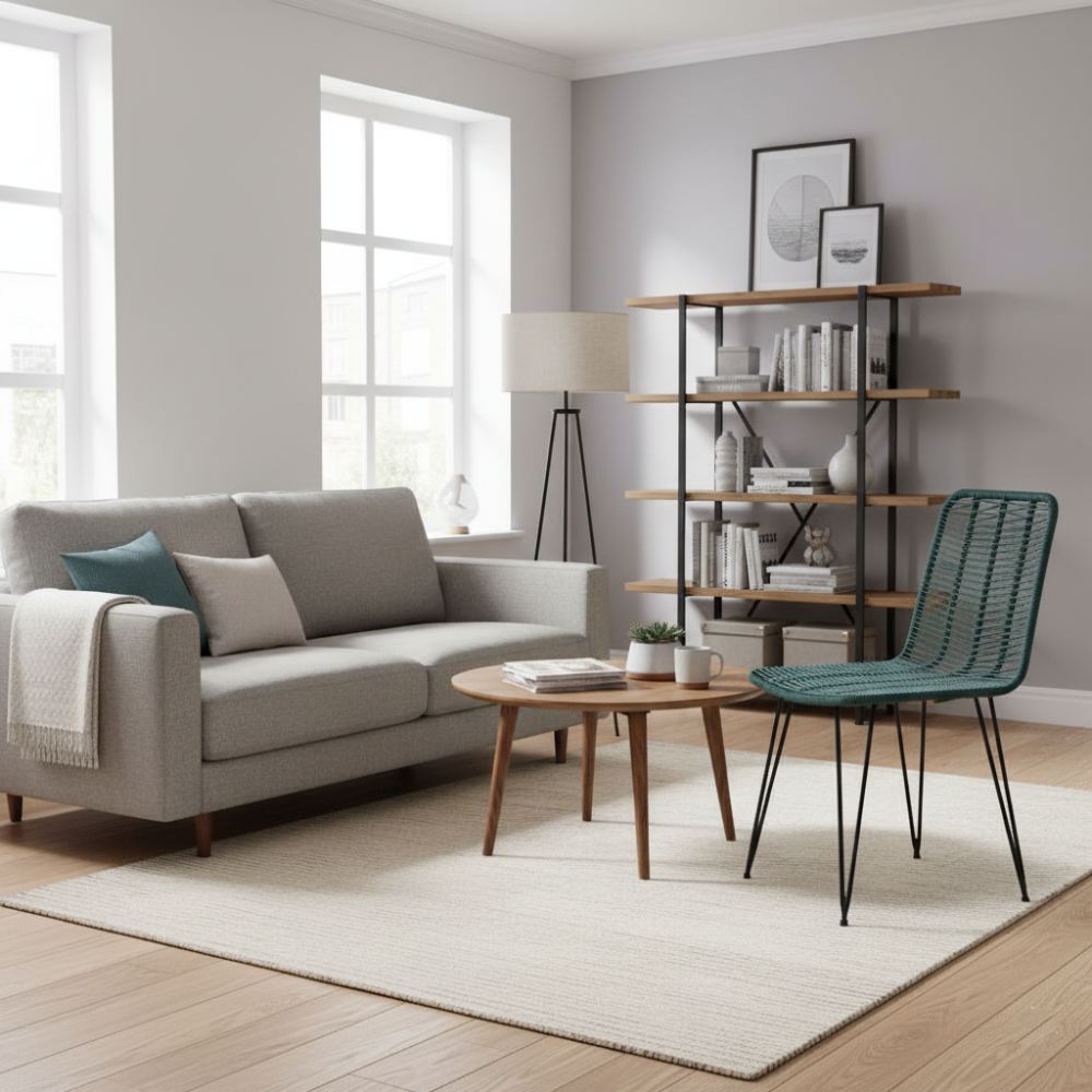 Chaise de salle à manger tressée Bleu Lagon | Collection AMBOSITRA