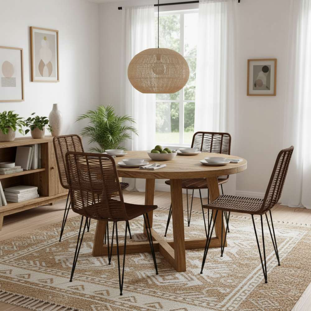 Chaise de salle à manger tressée Chocolat | Collection AMBOSITRA