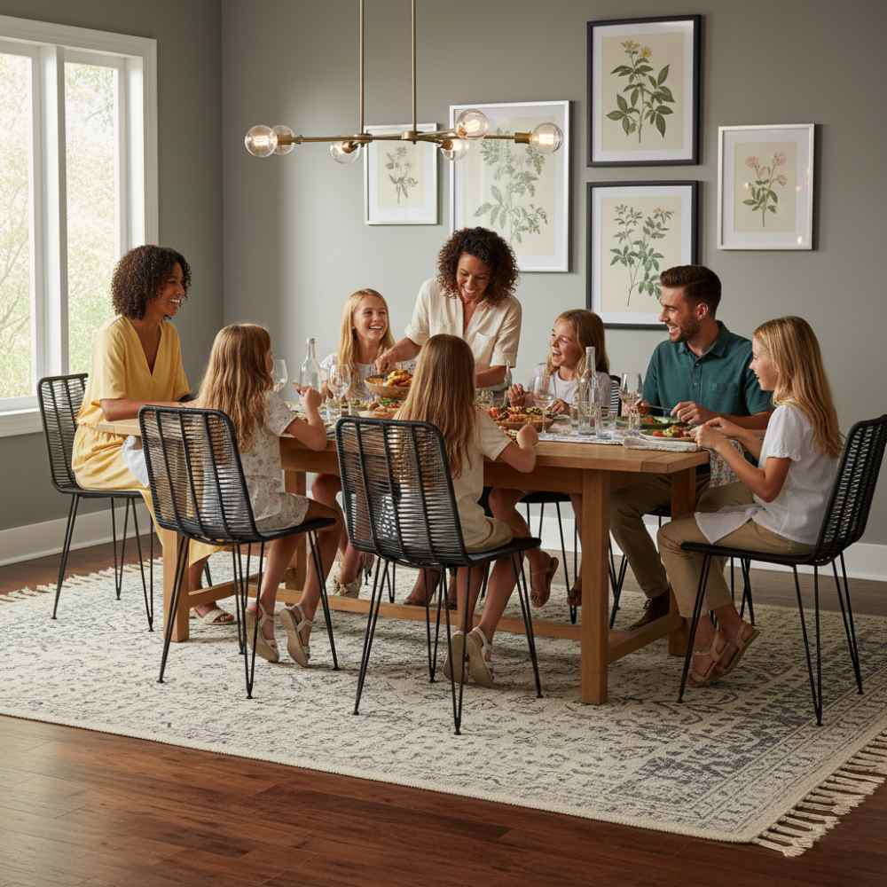 Chaise de salle à manger tressée Noir | Collection AMBOSITRA