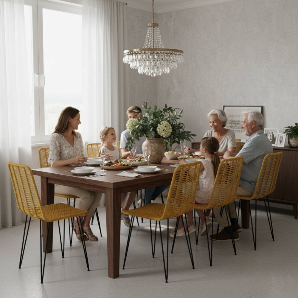 Chaise de salle à manger tressée Miel | Collection AMBOSITRA