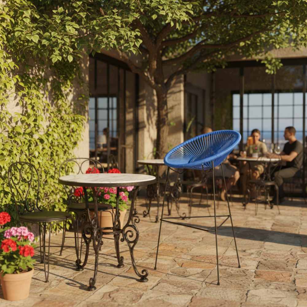 Chaise haute Acapulco Bleu Roi