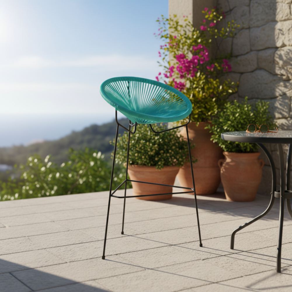 Chaise haute Acapulco Turquoise
