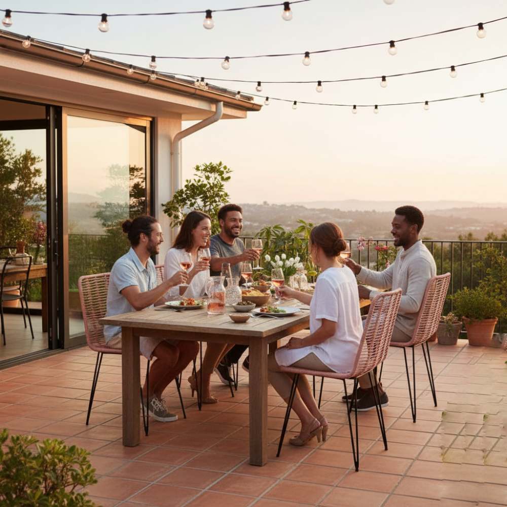 Chaise de salle à manger tressée Rose | Collection AMBOSITRA