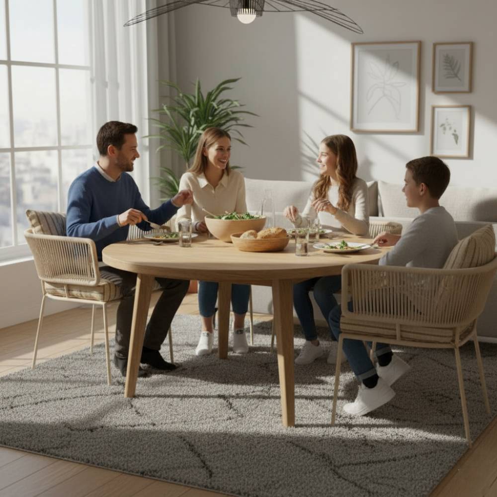 Chaise en corde tressée bohème intérieur-extérieur Beige | Collection ANAKAO