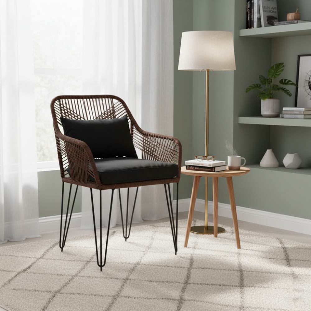 Chaise de salon bohème Chocolat | Collection SAMBAVA