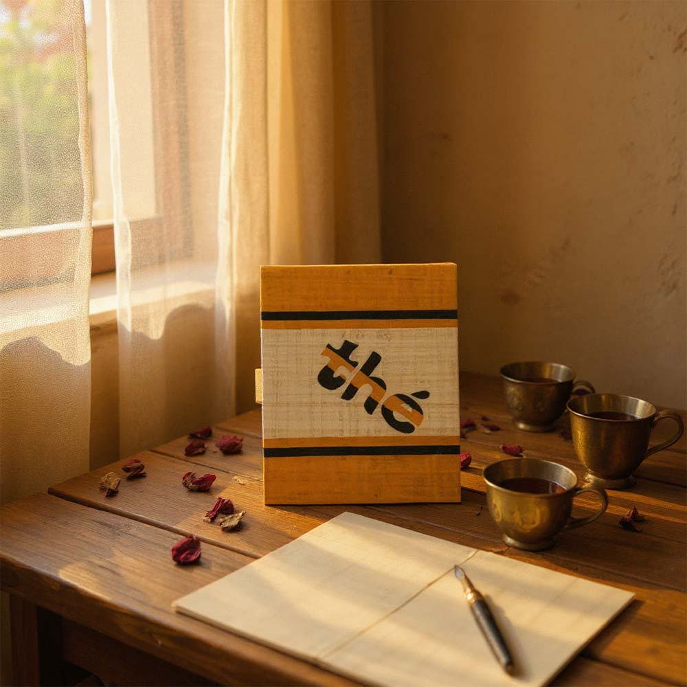 Boite à thé en raphia et bambou artisanal de Madagascar | Miel