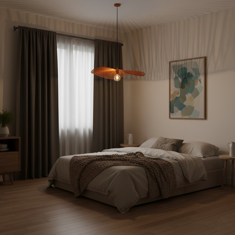 Suspension en corde naturelle bohème chic Orange | Collection MANAKARA