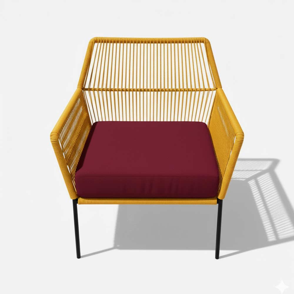 Fauteuil en corde tressée bohème Miel | Collection TANA