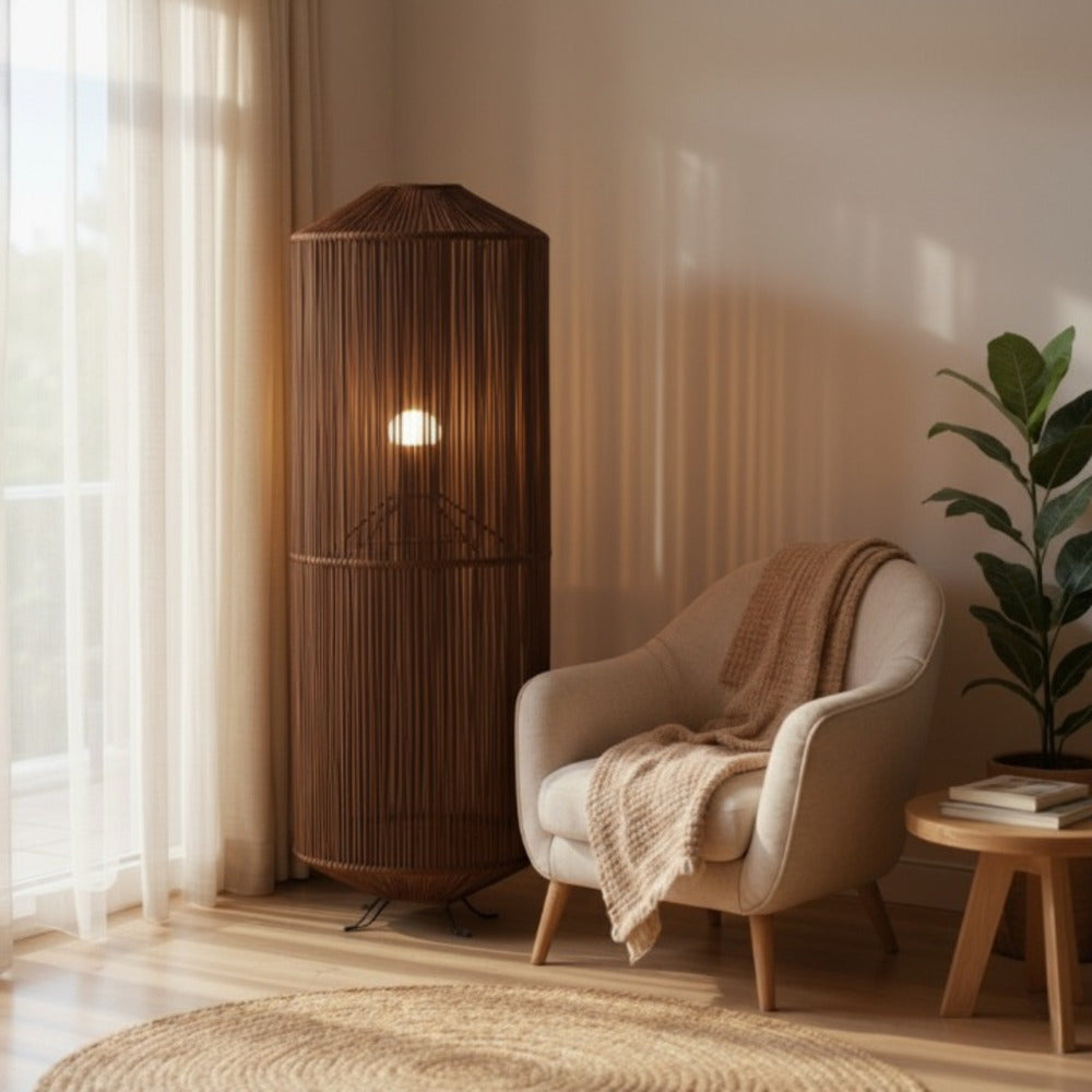 Lampe sur pied bohème chic Chocolat | Collection NOSY BE