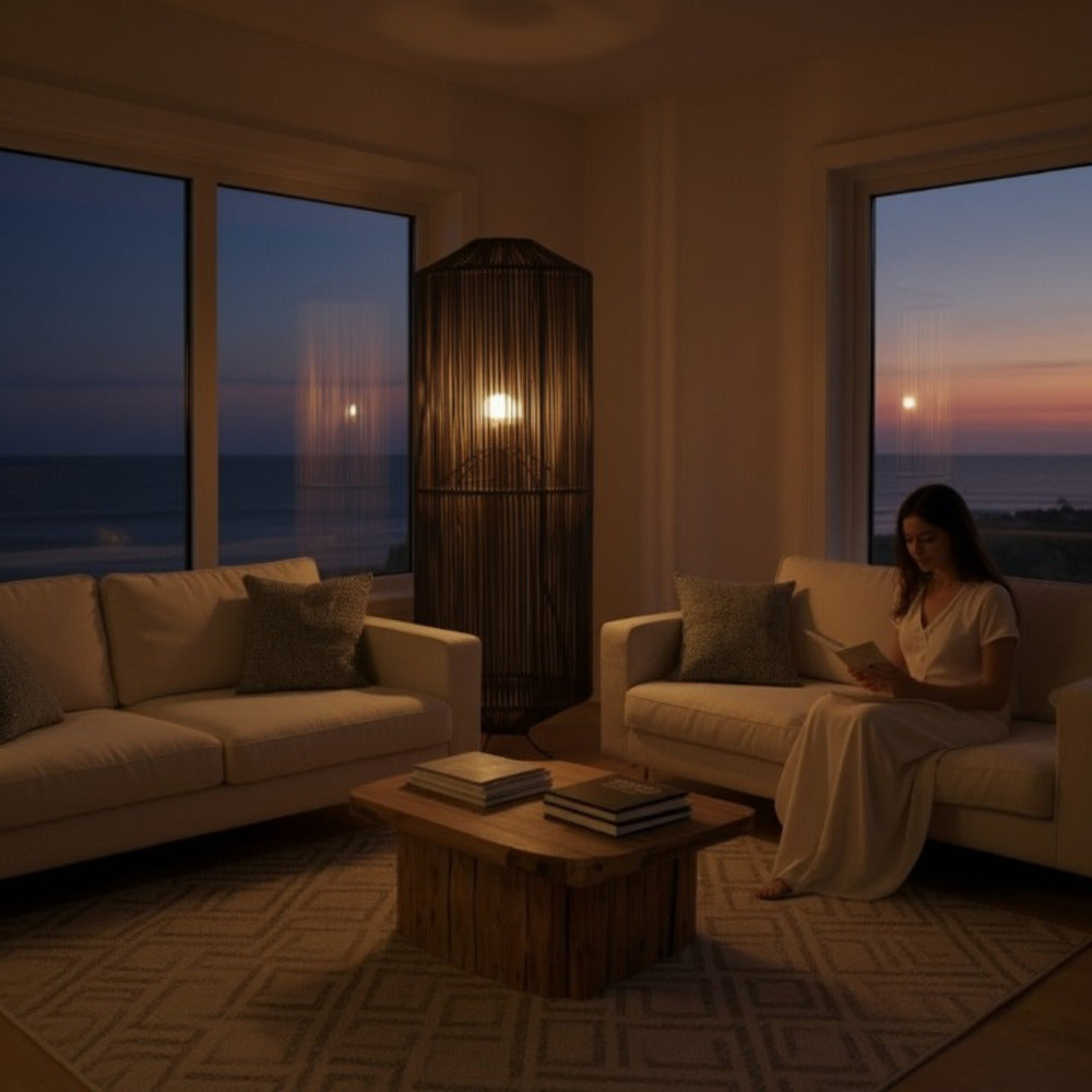 Lampe sur pied bohème chic Chocolat | Collection NOSY BE