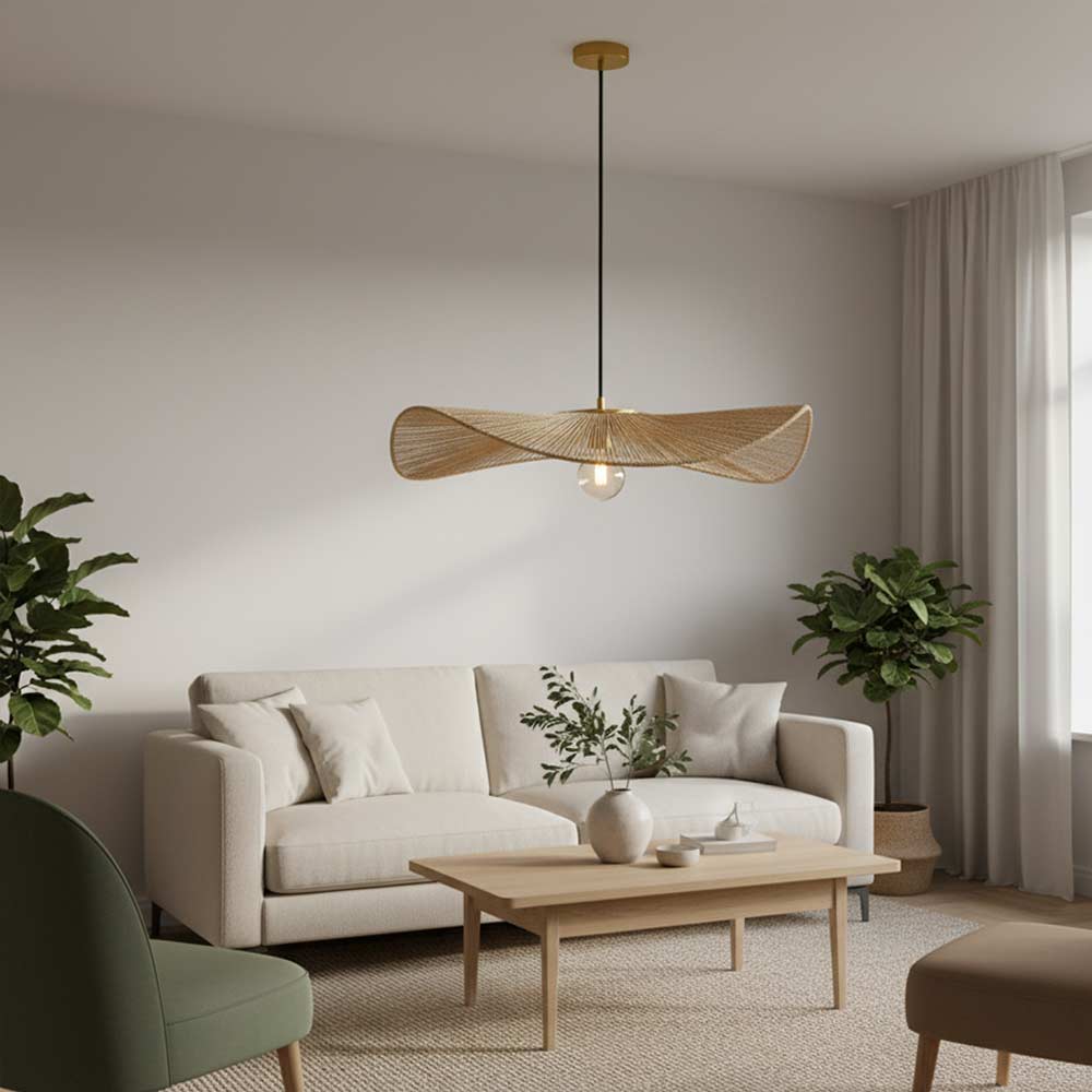 Suspension en corde naturelle bohème chic Sable | Collection MANAKARA