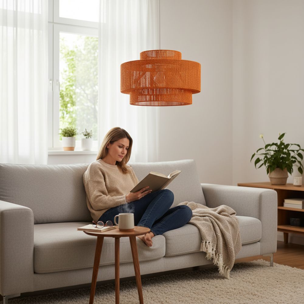 Plafonnier bohème rétro Orange | Collection MORONDAVA