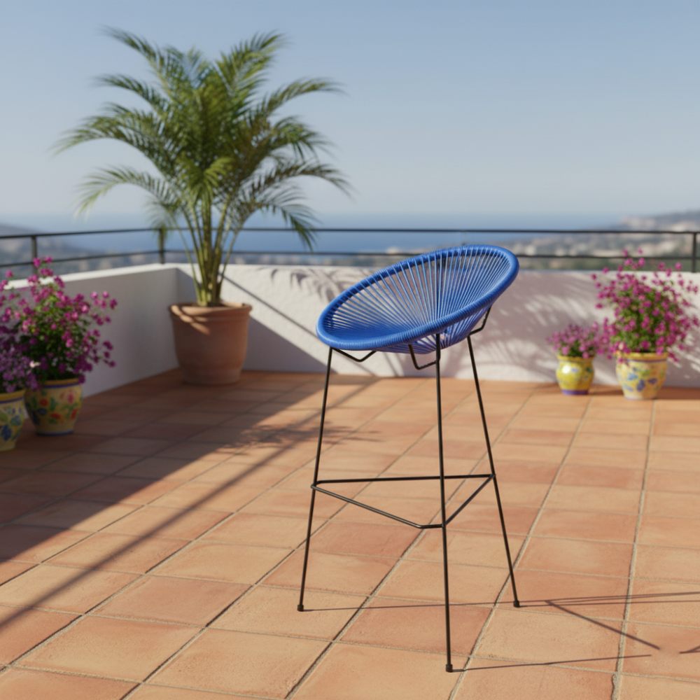 Chaise haute Acapulco Bleu Roi