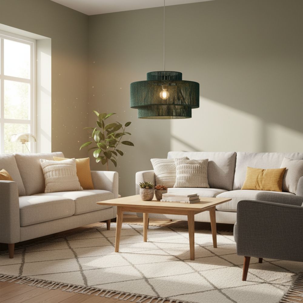 Plafonnier bohème rétro Bleu Lagon | Collection MORONDAVA