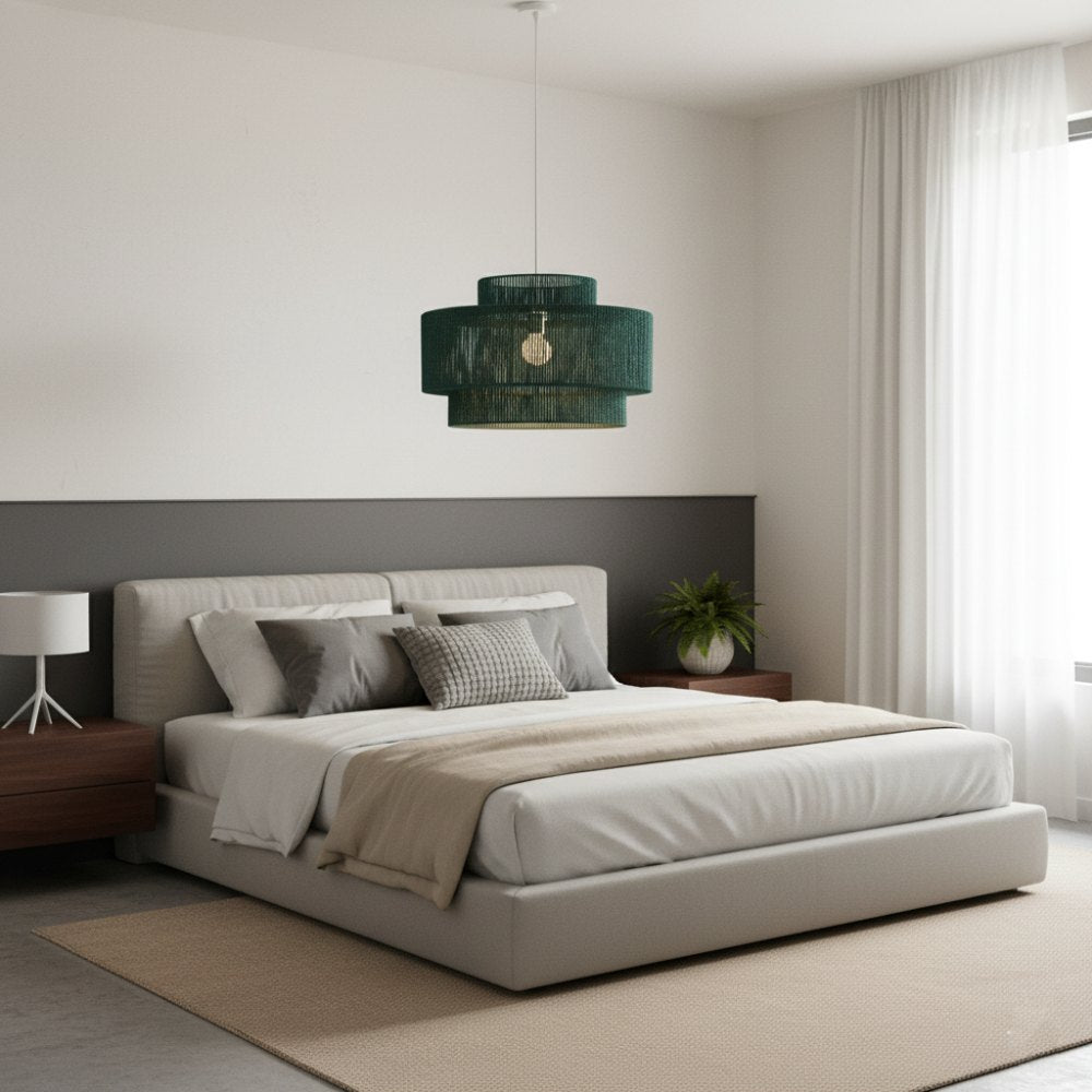 Plafonnier bohème rétro Bleu Lagon | Collection MORONDAVA