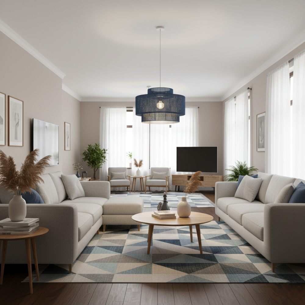 Plafonnier bohème rétro Bleu Roi | Collection MORONDAVA