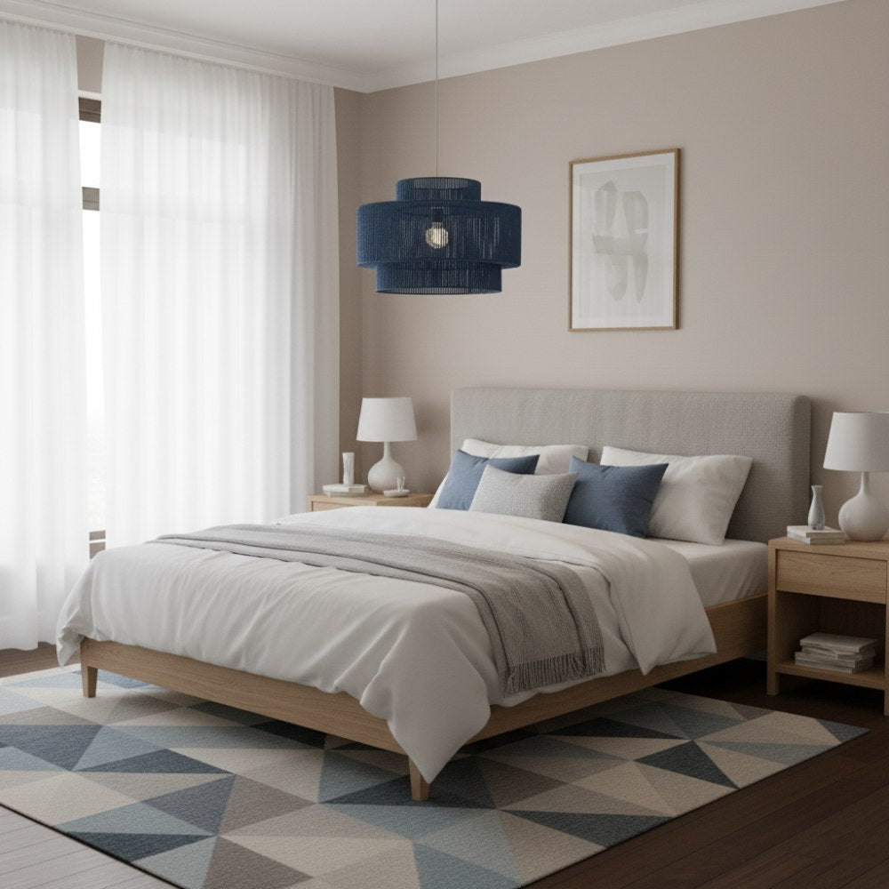 Plafonnier bohème rétro Bleu Roi | Collection MORONDAVA