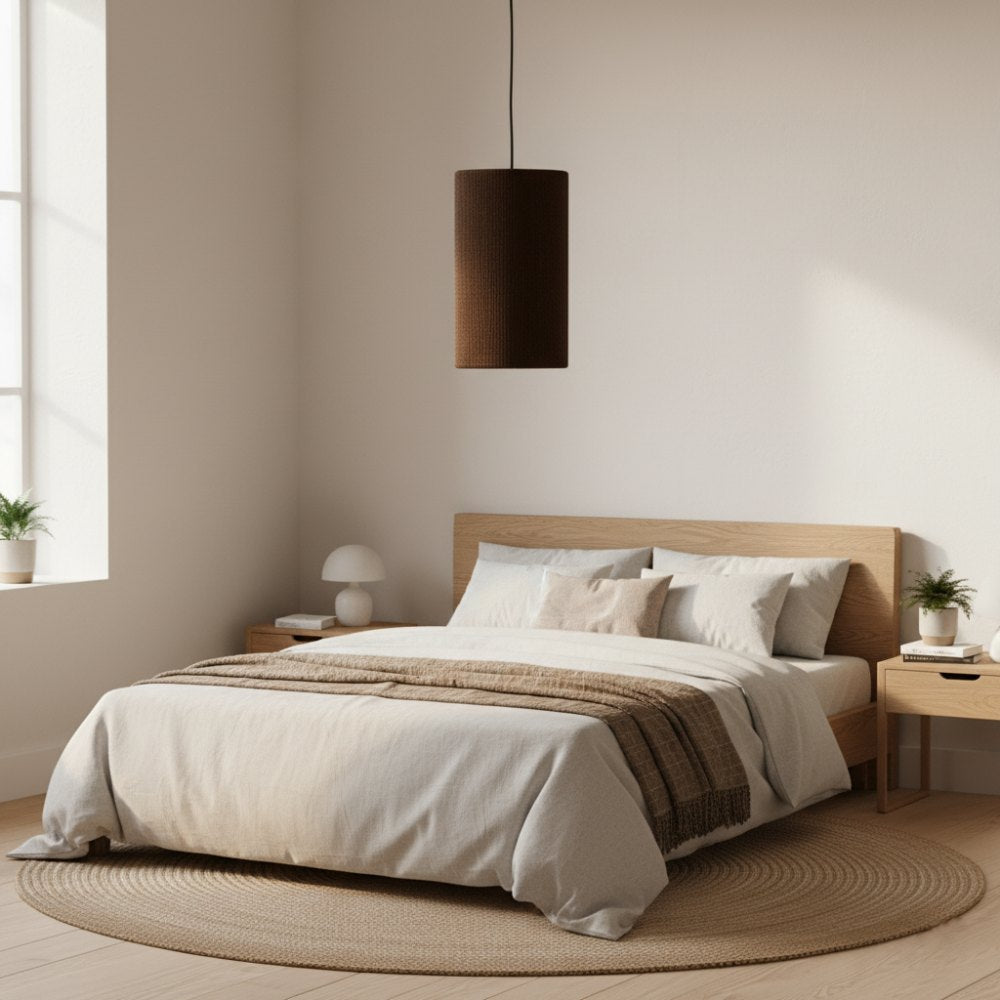 Plafonnier cylindrique bohème Chocolat | Collection ANTALAHA