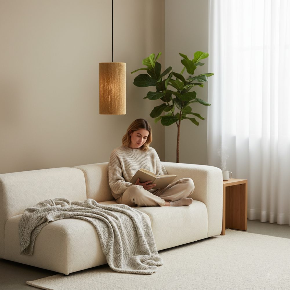 Plafonnier cylindrique bohème Miel | Collection ANTALAHA