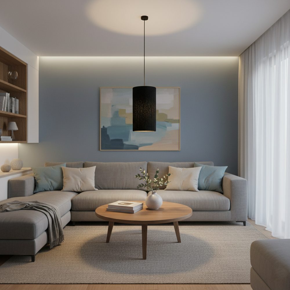 Plafonnier cylindrique bohème Noir | Collection ANTALAHA