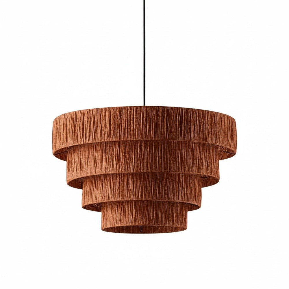 Plafonnier raphia Cannelle | Collection SAMBAVA