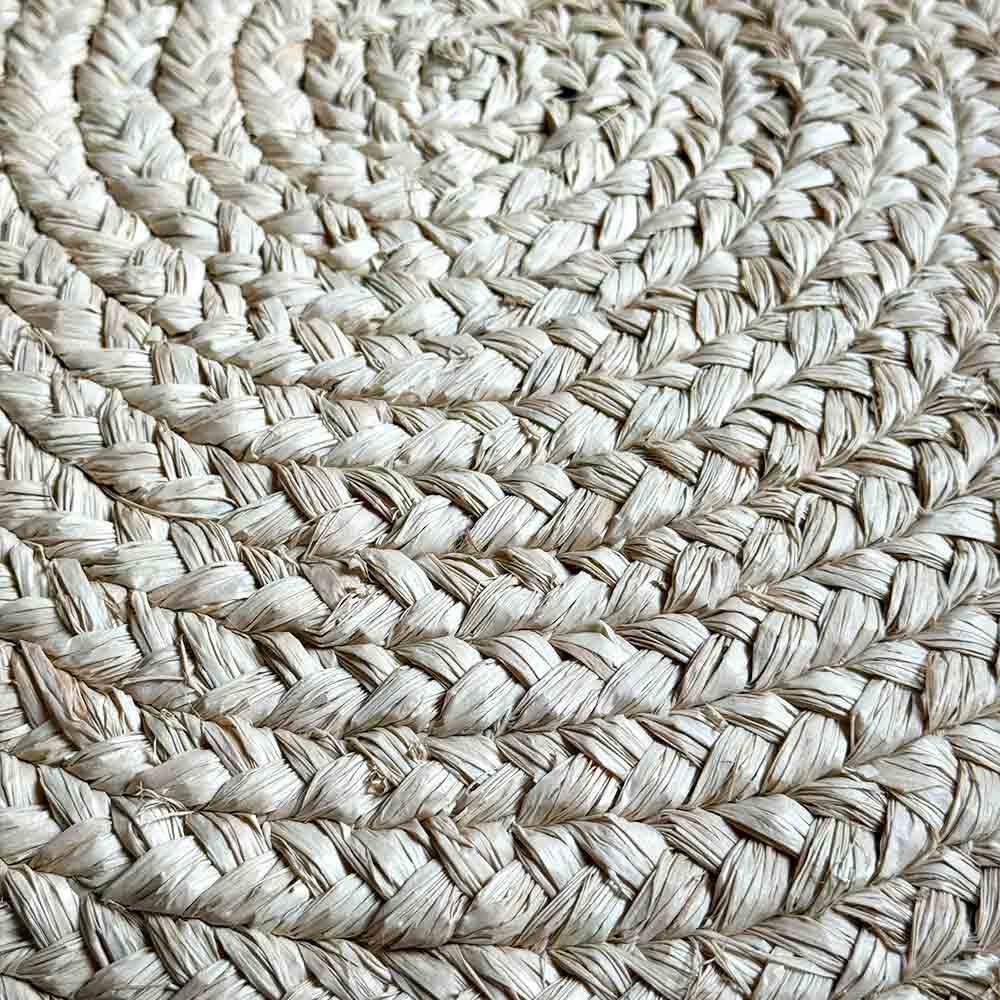 Grand Pouf en Raphia tressé bohème Tricolore