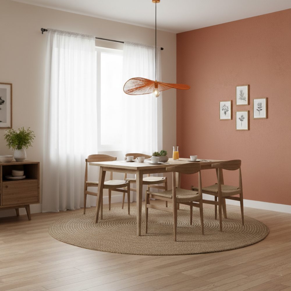 Suspension en corde naturelle bohème chic Orange | Collection MANAKARA