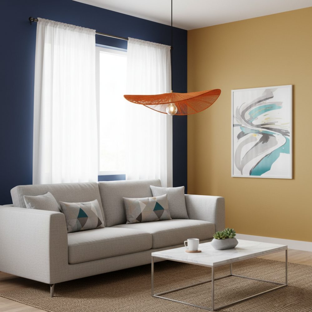 Suspension en corde naturelle bohème chic Orange | Collection MANAKARA