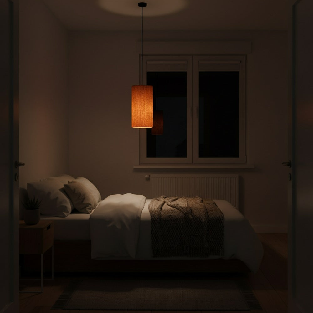 Plafonnier cylindrique bohème Orange | Collection ANTALAHA