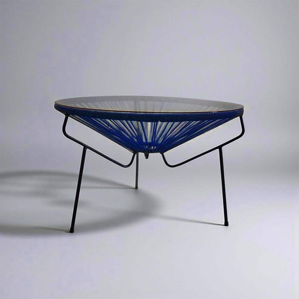 Table basse ronde Bleu Roi - bohème chic | 60cm