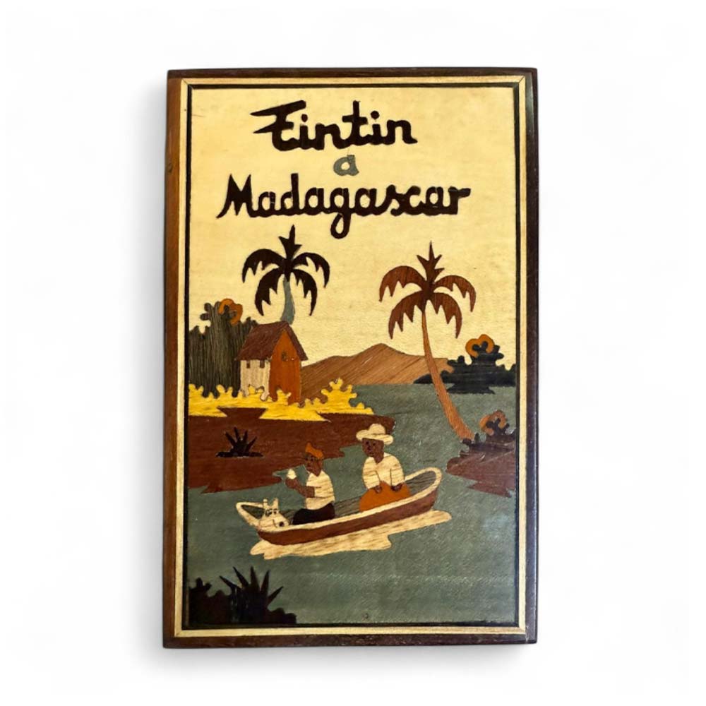 Boite de rangement en bois Tintin à Madagascar | Pirogue